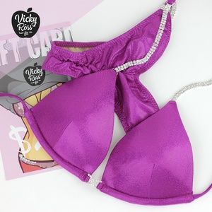 Fuchsia Pink Plain Competition Bikini for Women